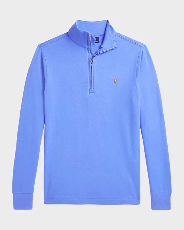 Boy's Lightweight Embroidered Quarter Zip, Size S-